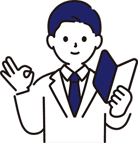 スーツを着た男性スタッフのイラスト